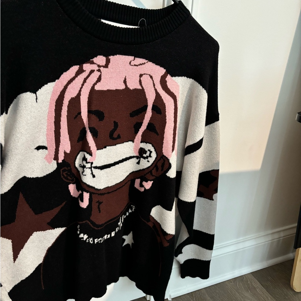Lil Uzi Sweater Women Large Graphic Wanna Rock Anime Rapper Hip Hop Rap Crewneck